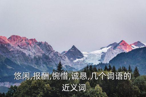 悠閑,報酬,惋惜,誠懇,幾個詞語的 近義詞
