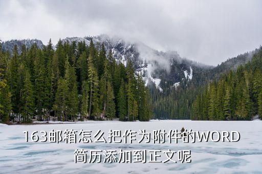 163郵箱怎么把作為附件的WORD 簡歷添加到正文呢