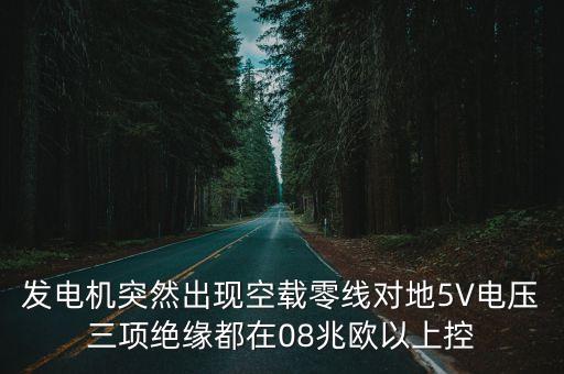 東莞為何開始限電，發電機突然出現空載零線對地5V電壓三項絕緣都在08兆歐以上控