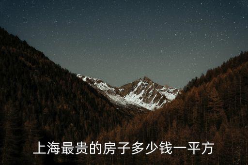 上海市最貴的房價，上海最貴的房子每平方米多少萬