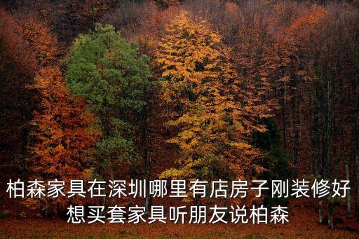 柏森家具在深圳哪里有店房子剛裝修好想買套家具聽朋友說柏森