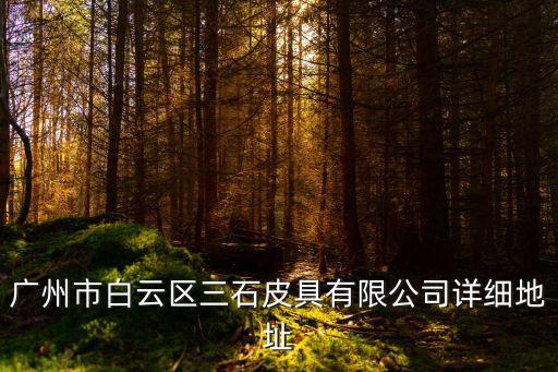 廣州市白云區(qū)三石皮具有限公司詳細(xì)地址