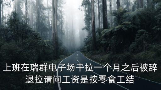 上班在瑞群電子場干拉一個月之后被辭退拉請問工資是按零食工結