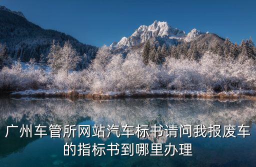 廣州車管所網站汽車標書請問我報廢車的指標書到哪里辦理