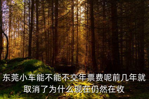 東莞小車能不能不交年票費呢前幾年就取消了為什么現在仍然在收