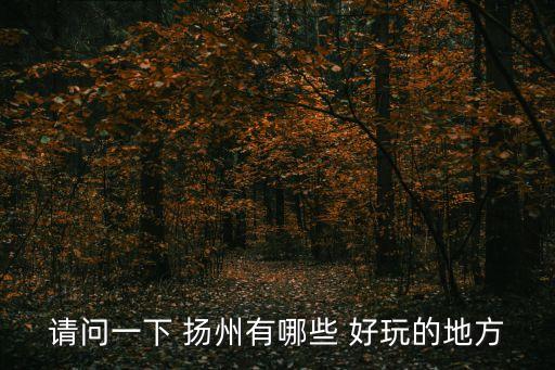 請問一下 揚州有哪些 好玩的地方