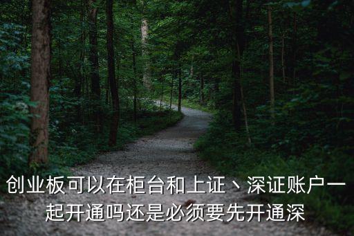 創業板可以在柜臺和上證丶深證賬戶一起開通嗎還是必須要先開通深