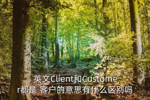 客戶的英文,老客戶怎么說(shuō)?