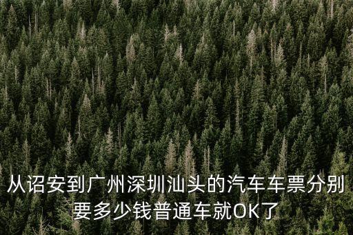 詔安至廣州動車票，從詔安到廣州深圳汕頭的汽車車票分別要多少錢普通車就OK了