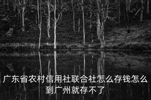 廣東省農(nóng)村信用社聯(lián)合社怎么存錢怎么到廣州就存不了