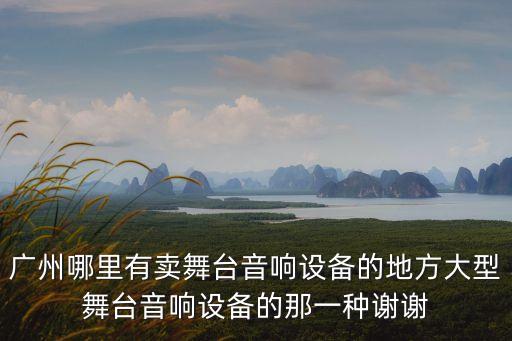 廣州哪里有賣舞臺音響設備的地方大型舞臺音響設備的那一種謝謝