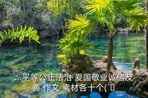 ...平等公正法治 愛國敬業誠信友善 作文 素材各十個(′?