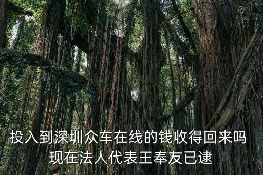 投入到深圳眾車在線的錢收得回來嗎 現(xiàn)在法人代表王奉友已逮