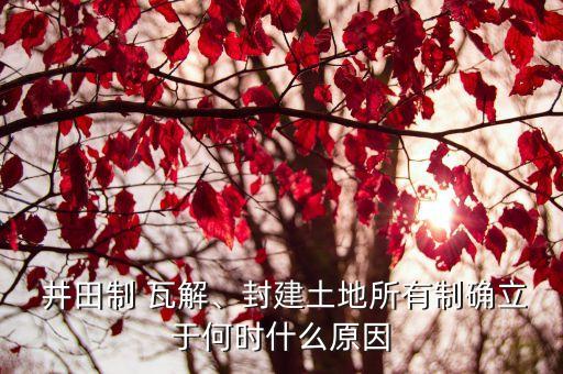  井田制 瓦解、封建土地所有制確立于何時什么原因