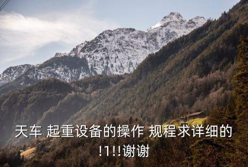 天車 起重設備的操作 規程求詳細的!1!!謝謝