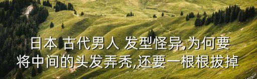  日本 古代男人 發型怪異,為何要將中間的頭發弄禿,還要一根根拔掉