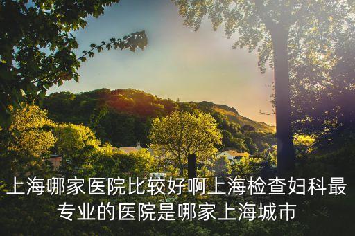 上海哪家醫院比較好啊上海檢查婦科最專業的醫院是哪家上海城市