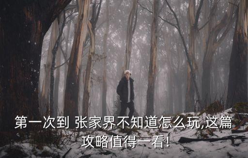 第一次到 張家界不知道怎么玩,這篇 攻略值得一看!