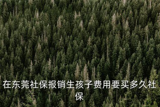 在東莞社保報(bào)銷生孩子費(fèi)用要買多久社保