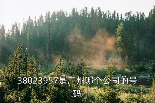 38023957是廣州哪個公司的號碼