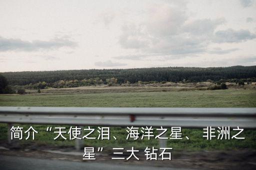 簡介“天使之淚、海洋之星、 非洲之星”三大 鉆石