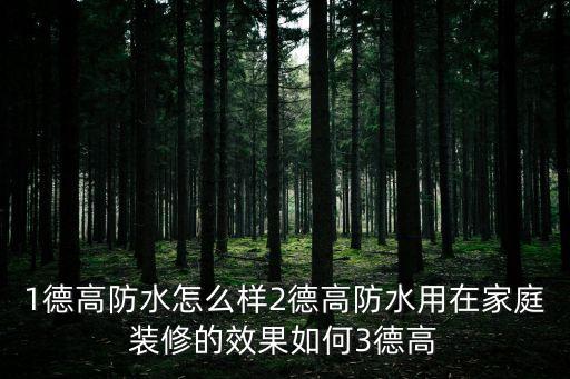 1德高防水怎么樣2德高防水用在家庭裝修的效果如何3德高