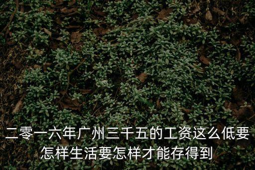 在廣州3000的工資怎么生活，廣州月薪三千五怎么樣好活不