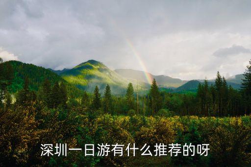 深圳一日游有什么推薦的呀
