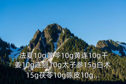  法夏10g黃芩10g黃連10g干姜10g連翹10g太子參15g白術(shù)15g茯苓10g陳皮10g...