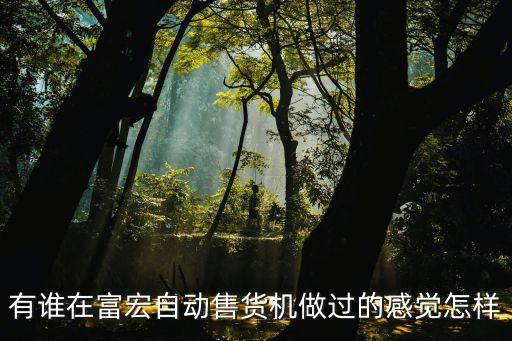 有誰在富宏自動(dòng)售貨機(jī)做過的感覺怎樣