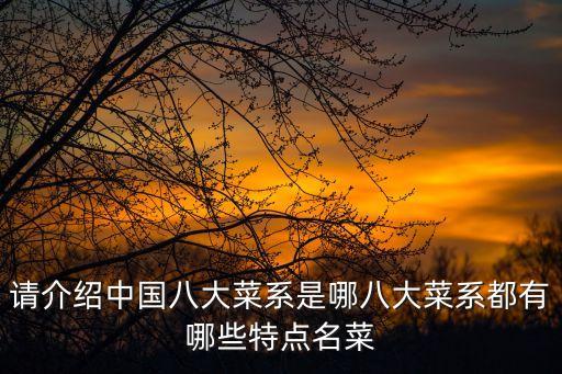 請介紹中國八大菜系是哪八大菜系都有哪些特點名菜