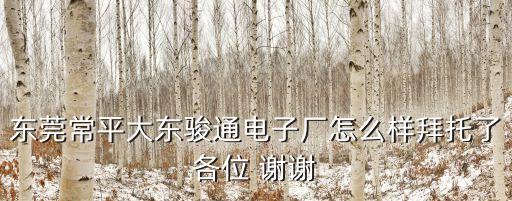 東莞南城東駿電器廠房，東莞常平大東駿通電子廠怎么樣拜托了各位 謝謝