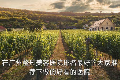 在廣州整形美容醫院排名最好的大家推薦下做的好看的醫院