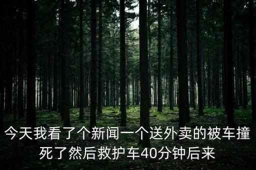 今天我看了個新聞一個送外賣的被車撞死了然后救護車40分鐘后來