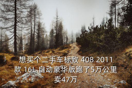想買個二手車標致 408 2011款 16L 自動豪華版跑了5萬公里賣47萬