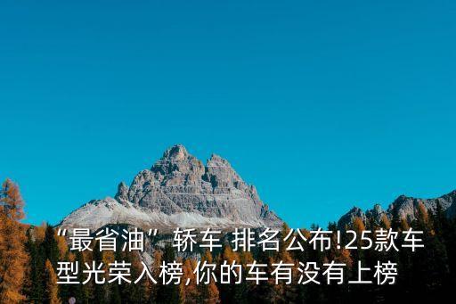 汽車油耗排名,汽車油耗排行榜:眾神之一朗逸油耗最低