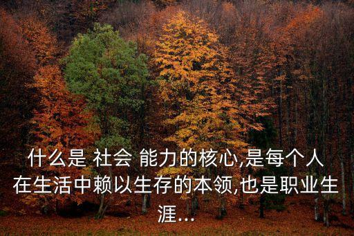 什么是 社會 能力的核心,是每個人在生活中賴以生存的本領,也是職業生涯...