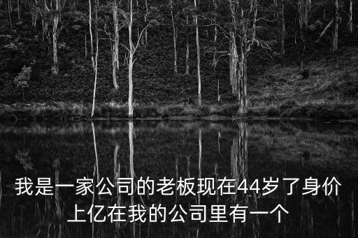 我是一家公司的老板現在44歲了身價上億在我的公司里有一個