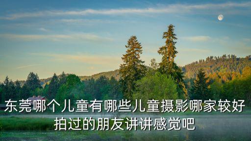 東莞哪個兒童有哪些兒童攝影哪家較好拍過的朋友講講感覺吧