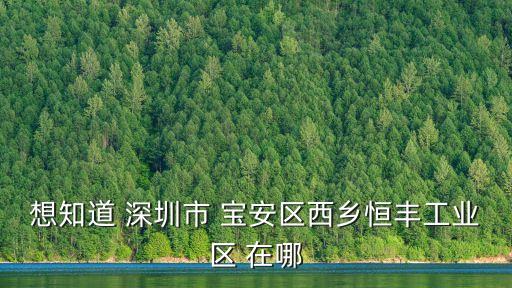 想知道 深圳市 寶安區(qū)西鄉(xiāng)恒豐工業(yè)區(qū) 在哪