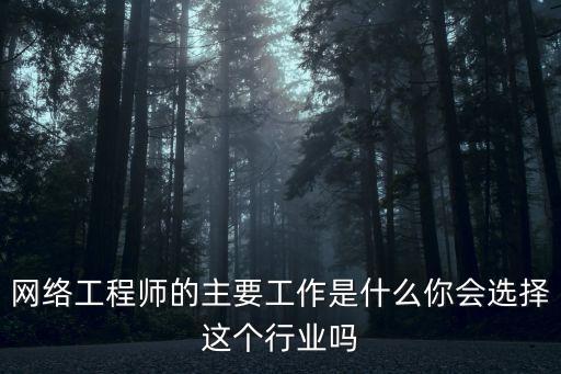 網絡工程師的主要工作是什么你會選擇這個行業嗎