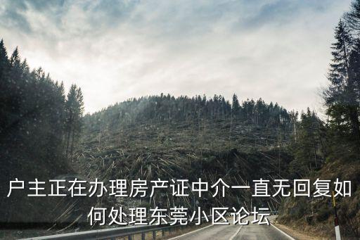 戶主正在辦理房產(chǎn)證中介一直無(wú)回復(fù)如何處理東莞小區(qū)論壇