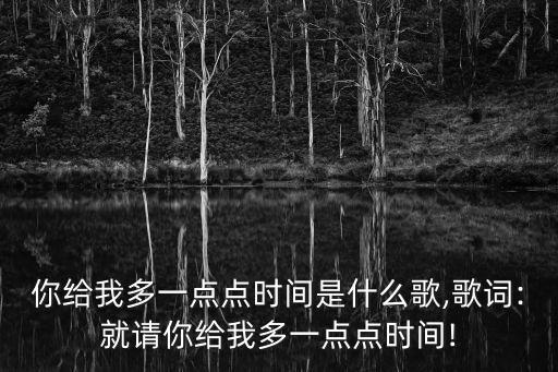 就請你給我多一點點時間是什么歌,歌詞:就請你給我多一點點時間!