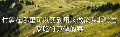 竹筍在哪里可以買到用來(lái)做菜我非常喜歡吃竹筍做的菜