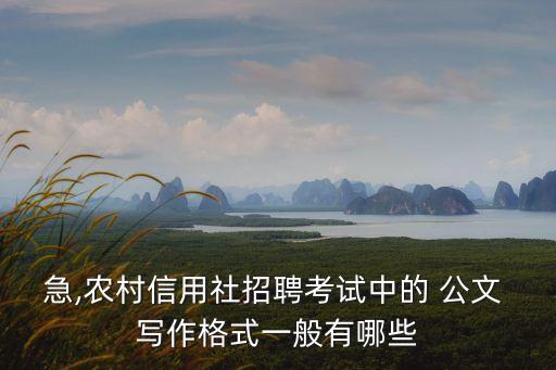 急,農(nóng)村信用社招聘考試中的 公文 寫作格式一般有哪些