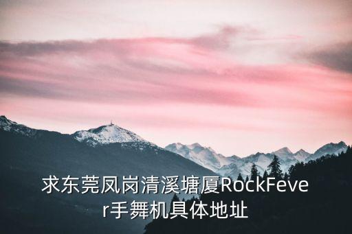 求東莞鳳崗清溪塘廈RockFever手舞機具體地址
