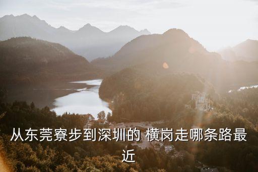 從東莞寮步到深圳的 橫崗走哪條路最近