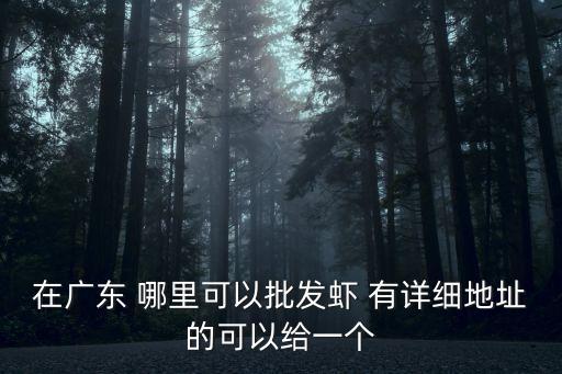 在廣東 哪里可以批發(fā)蝦 有詳細地址的可以給一個