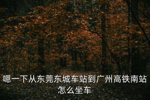 嗯一下從東莞東城車站到廣州高鐵南站怎么坐車