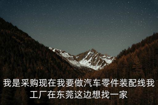 東莞市大嶺山寶盈機械，我是采購現在我要做汽車零件裝配線我工廠在東莞這邊想找一家
